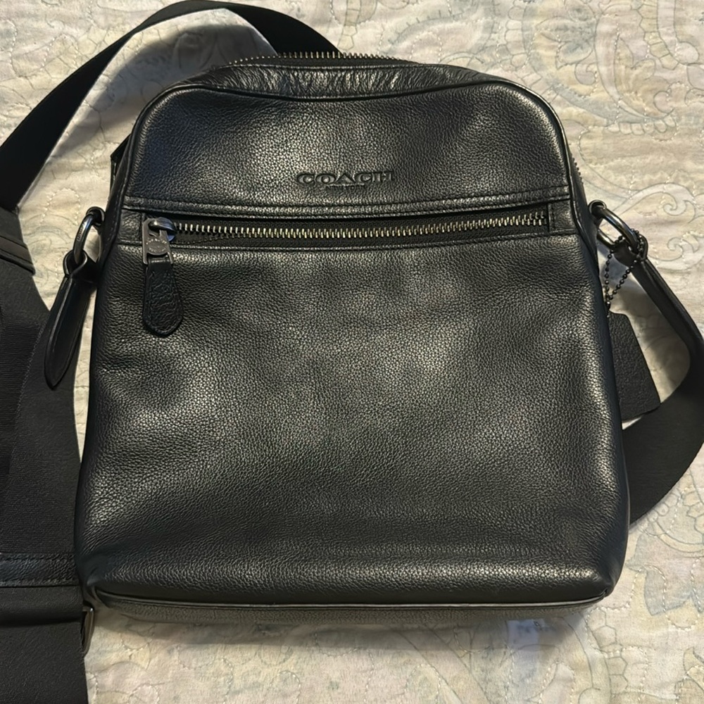 Leather Coach Man purse